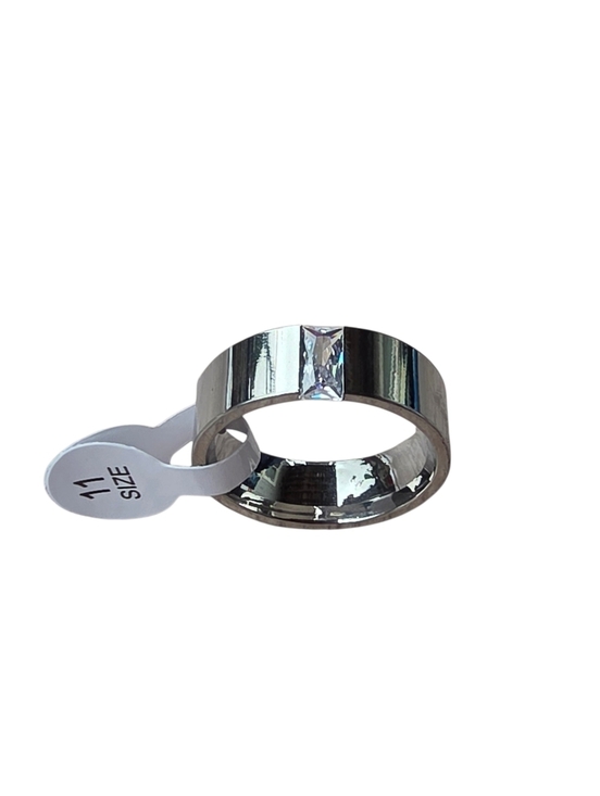 Other - New Stainless Steel Ring With Cubic Zirconia Stone (Size 11) Unisex